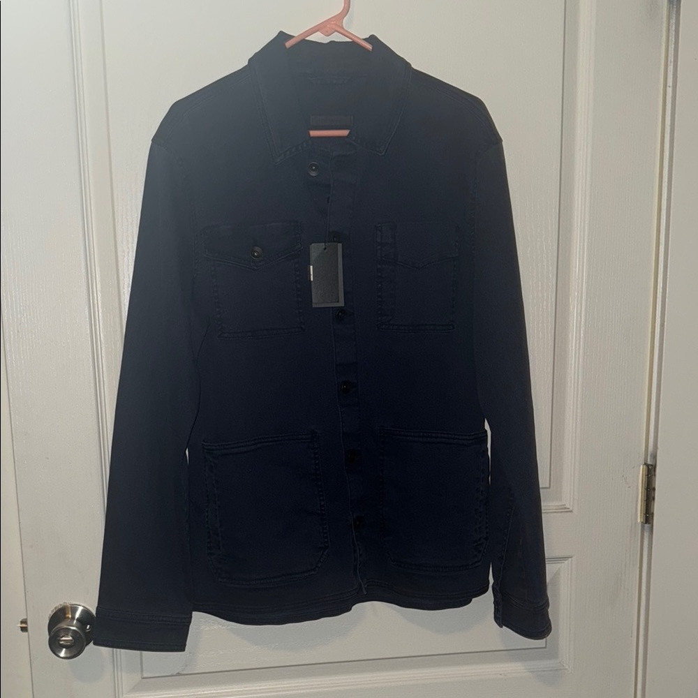 John Varvatos Navy Lightweight Shirt Jacket